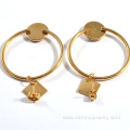 Clay Shamballa Crystal Earring Gold Stud Earrings For Lady